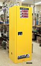 Justrite 892200 Sure-Grip Ex Slimline Flammable Safety Cabinet; 22.0 gal, Manual Single Door, Yellow