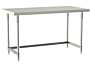 All 304 Stainless Steel TableWorx Work Tables with 3-Sided Frame by Metro for lab, electronics, pharma and general science applications; size and mobile options  |  1544-PP-01 displayed