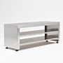 Solid-top 48”L gowning bench includes perforated shelves for bootie storage  |  1540-16 displayed