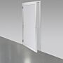 Double swing pre-hung door with powder-coated aluminum frame and polypropylene window for cleanrooms, 72”W x 81”H, uninstalled  |  6710-86-PC displayed