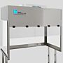 BioSafe® vertical laminar flow hood with translucent white acrylic panels gives privacy with some ambient light; front sash is transparent SD-PVC  |  1688-WA-4830 displayed