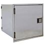 Fire-rated pass-through chamber, 24"W x 26.5"D x 24"H, is designed for installation in a fire-rated cleanroom or laboratory wall  |  1993-73A displayed
