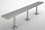 Stainless steel solid-top gowning bench with posts for floor mounting  |  1530-18-2 displayed