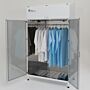 Large UV cabinet with mirrored stainless steel interior and hanger rod; HEPA filtration system is mounted on top, a perforated bottom allows for laminar airflow | 4101-15C-UV displayed