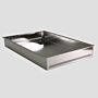304 Stainless steel solid-bottom tray with extra depth for Desicart Mobile Storage System 13.75" W x 20" D x 2.625" H  |  4001-97 displayed