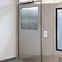 Left hand reverse stainless steel automatic cleanroom door  |  1999-87A-HW-L displayed