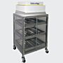 Storage reticle/photomask storage cabinet with optional WhisperFlow air filtration; 304 SS, 28.5" W x 25" D x 38" H, 3 Shelves, 9 Trays on casters  |  9130-02A displayed
