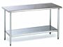 Stainless steel laboratory table with stainless steel top and undershelf, galvanized steel legs | 1373-19 displayed