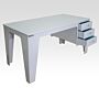 All-polypropylene white work table with 3 integrated left-side drawers  |  7018-41 displayed
