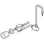 Illustration of water service fixture kit with gooseneck faucet for fume hoods  |  3644-90 displayed