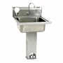 Cleanroom USP 797 Sinks feature stainless steel construction and hands-free operation (foot-actuated shown; IR sensor optional)  |  1372-90 displayed