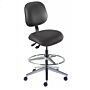 Elite ISO 7 Cleanroom adjustable, upholstered black chair with aluminum base by Biofit; high bench model #EEA-H-RC-T-AFP-XA-ISO7-06-P28540  |  2809-27 displayed