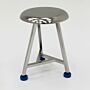 Three-legged stainless steel stool with polyurethane leveling feet | 2806-10A displayed