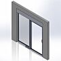 Cleanroom compliant manual sliding door, stainless steel frame, left-hand sliding | 6603-51-LS displayed