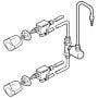 Illustration of the mixed cold/hot water service fixture kit with gooseneck faucet for fume hoods  |  3644-93 displayed