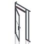 Outward swinging left-handed door assembly; default door configuration for ValuLine hardwall cleanrooms.  |  6710-14A-R-PC-VL displayed