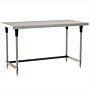 Standard 304 Stainless Steel TableWorx Work Tables with Microban antimicrobial Metroseal Legs and 3-Sided Frame by Metro; various sizes and mobile options