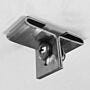 Stainless steel T-bar mount fastens softwall curtain GripTrack to the ceiling grid  |  6704-09A displayed