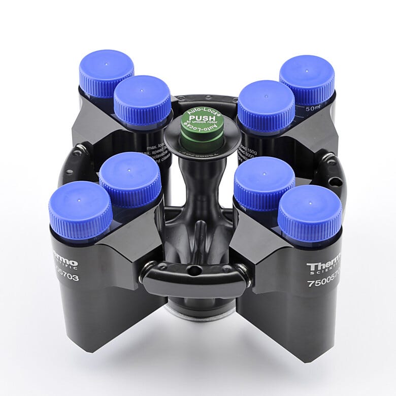 Allows all of the samples to swing outwards as the centrifuge is spun. | 1717-07 displayed