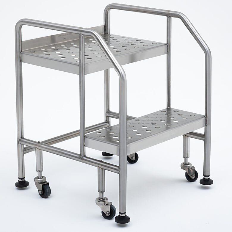 2-Step BioSafe® step ladder provides an additional boost in cleanroom settings | 2805-07B-316 displayed
