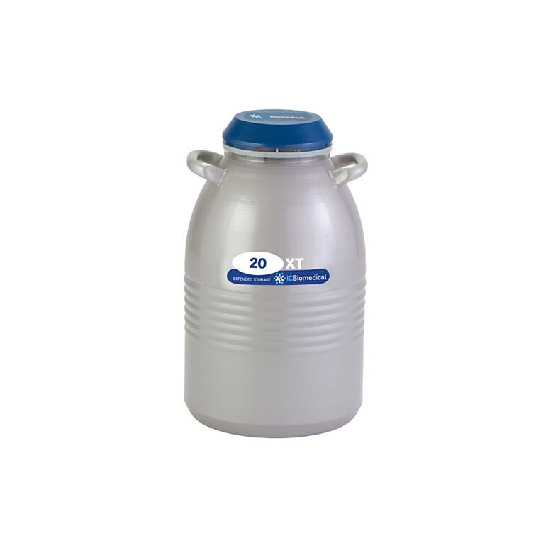 TW 20XT for long-term LN2 storage at cryogenic temperatures has a 20.7L capacity, a 230-day static hold time and a lockable lid; includes six 11