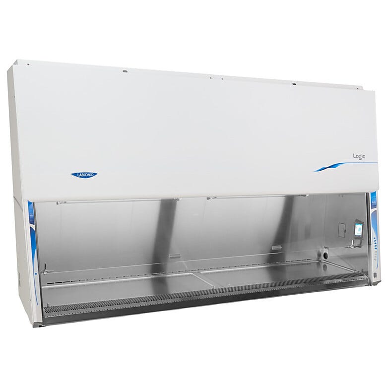 Select Labconco 8’ Logic Class II Type A2 Biosafety Cabinets shown without required base stand; telescoping base stand and caster kit can be purchased separatel | 3642-PP-01 displayed