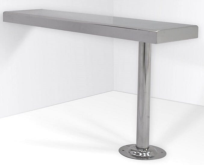Floor Mounted Solid Top With Cylindrical Base for Wall Attachment  |  1530-45-2 displayed