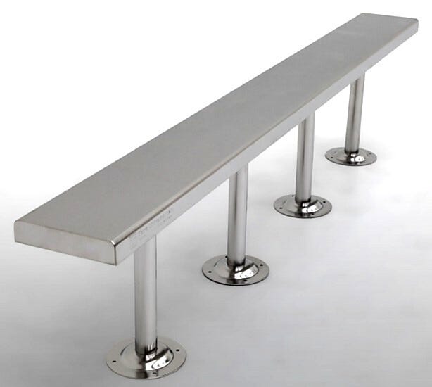 Solid Top Gowning Bench | 1530-19-2 displayed