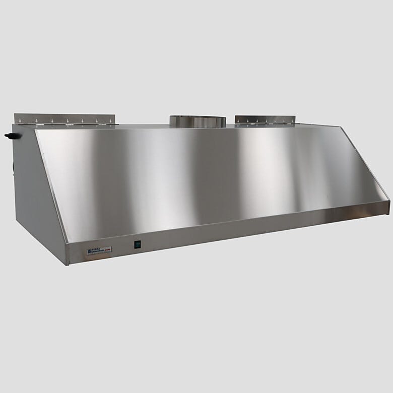 Economical wall-mounted laboratory canopy fume hood is suitable for light-duty applications; 304 stainless steel with built-in LED lighting | 9000-01A displayed