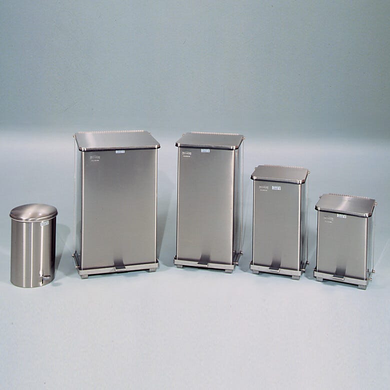 ValuLine® Stainless Steel Trash Cans from Rubbermaid come in 5 different sizes