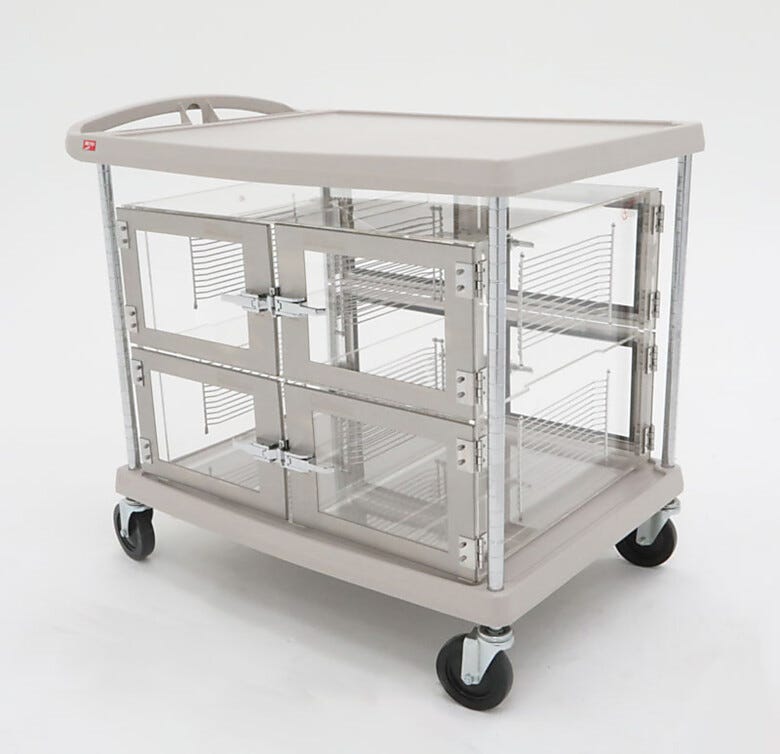 This Desicart is a four chamber, two tier mobile Acrylic desiccator with a Stainless Steel and ABS plastic frame. | 4002-50B displayed