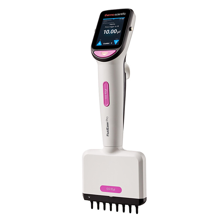 FluidEase Pro ClipTip Electronic Pipette, 8-Channel, 0.5 - 10 µL ...