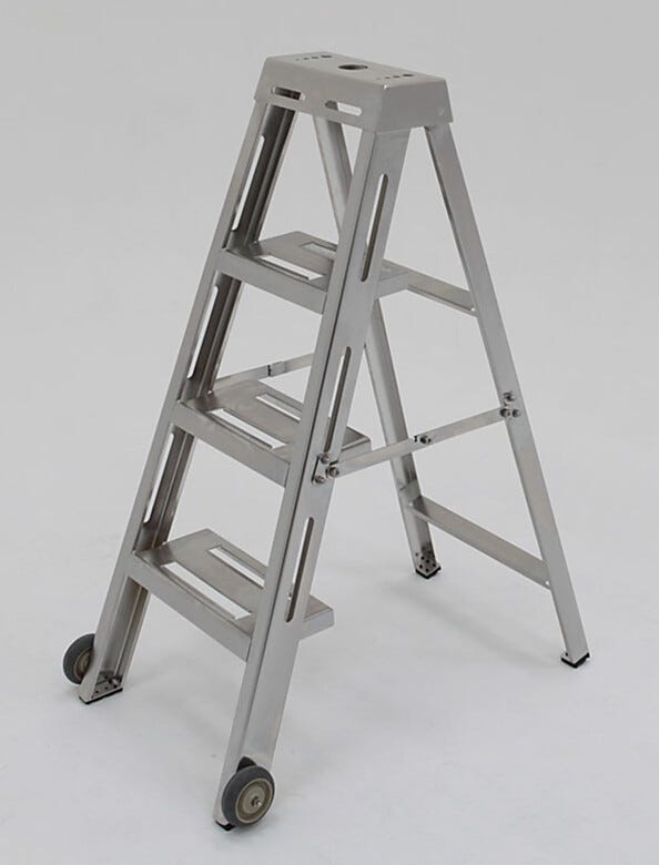 Stainless Steel Cleanroom Folding Ladder | 2805-64 displayed