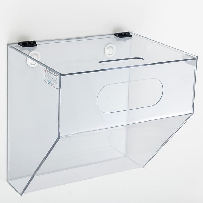 Static dissipative PVC wall mounted single compartment glove dispenser | 4950-74 displayed