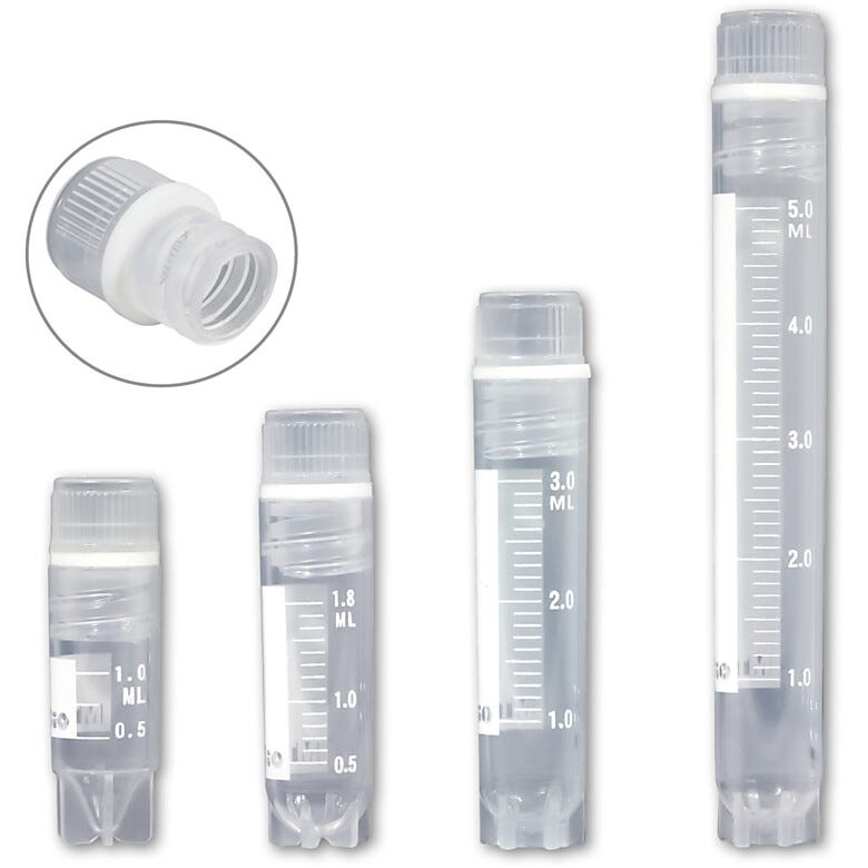 Consumable Tubes; Cryogenic Vial, Internal Thread, 2 mL, Skirted, MTC ...