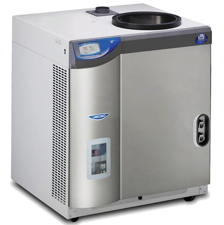 Labconco FreeZone 12-Liter -50°C Console Freeze Dryer for lyophilizing aqueous samples; stoppering tray dryer available with select models