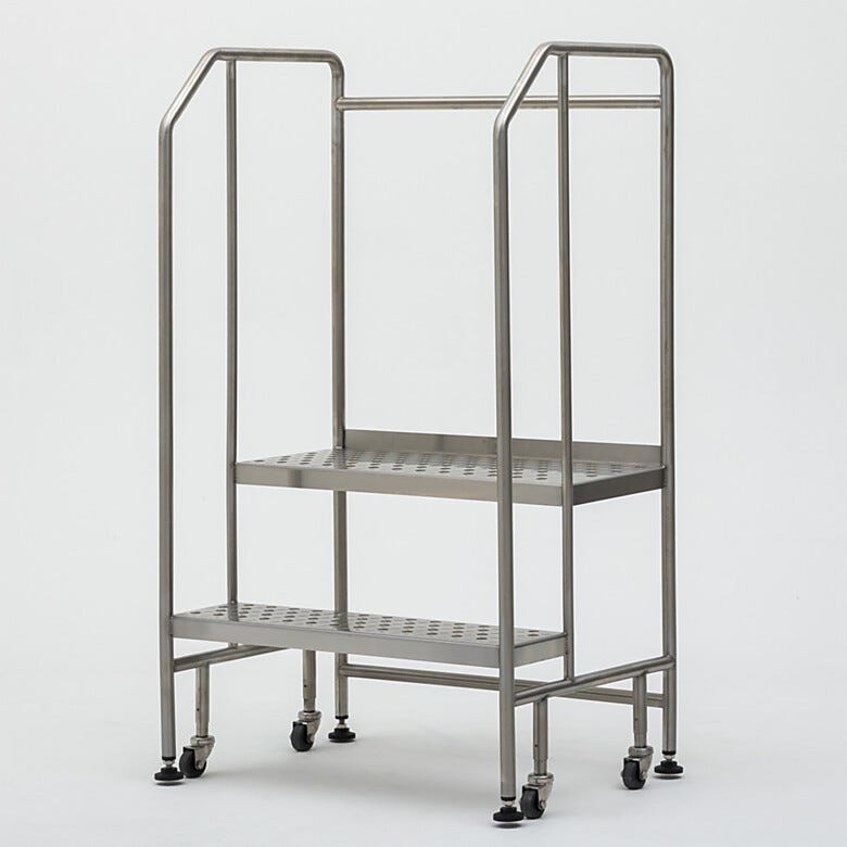 Stainless steel BioSafe® step ladders are ideal for hygenic environments | 2805-63B displayed