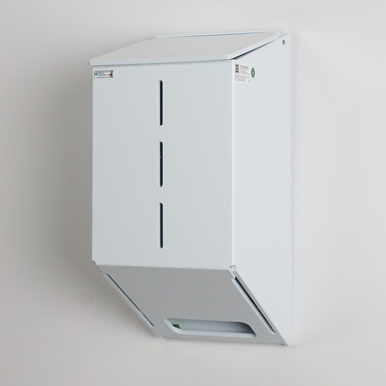 Polypropylene glove dispenser with 1 compartment, wall mount capability and no catch basin, 8