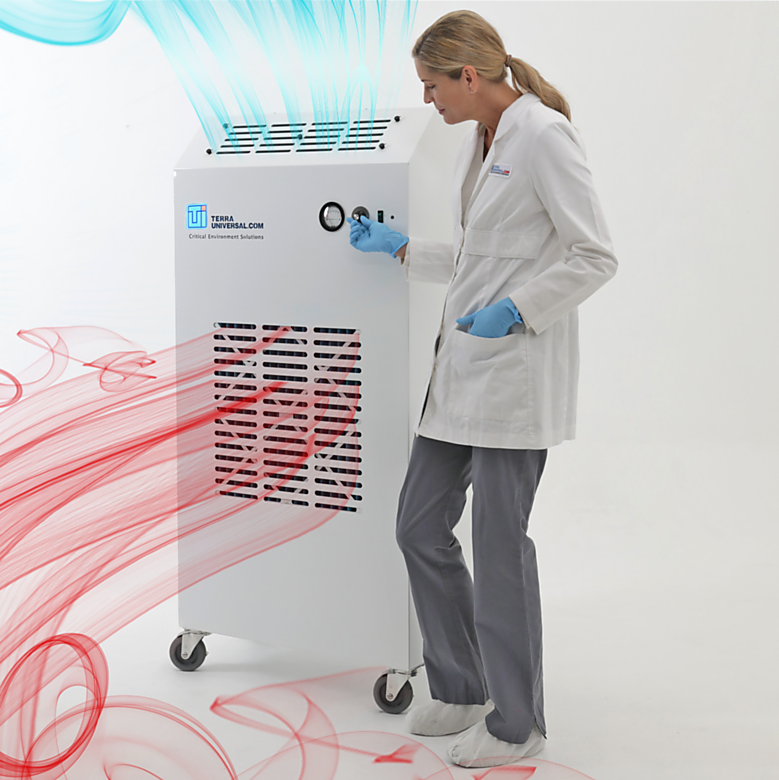 Medical-grade air filtration system rapidly transforms any standard room into a fully functional negative pressure isolation room | 6601-PP-27 displayed