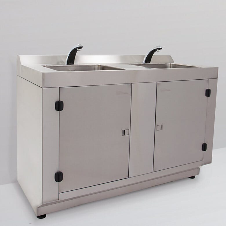 Stainless Steel 2 Sink Rinsing Station | 9600-47A displayed