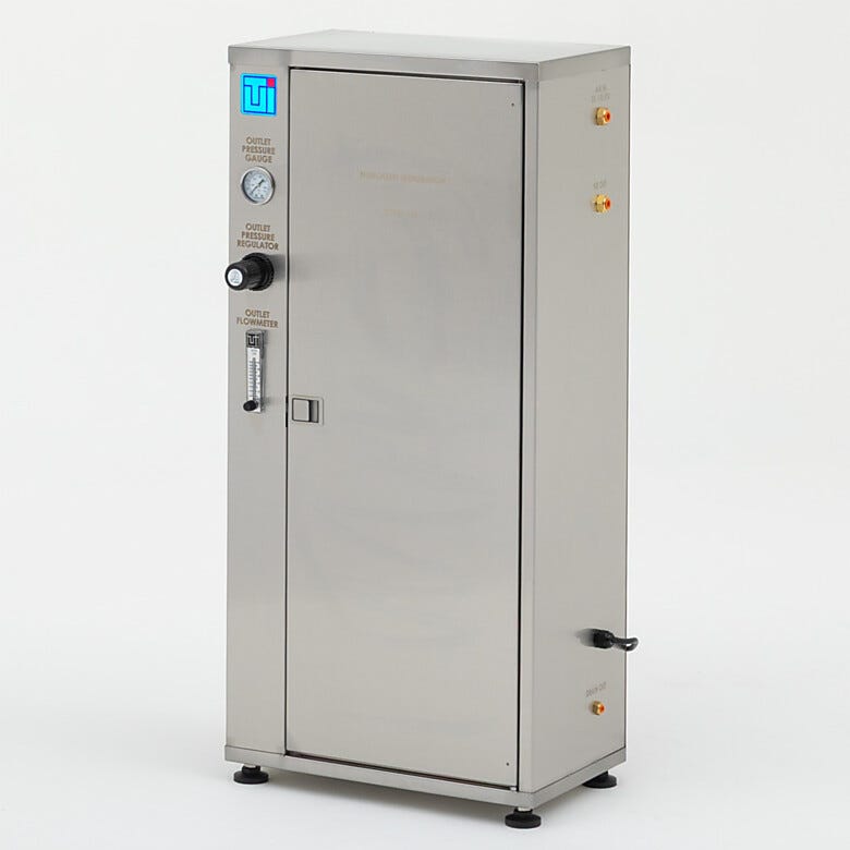 Compact nitrogen generator with purity control, low-pressure alert, and prefilters | 2700-12C displayed