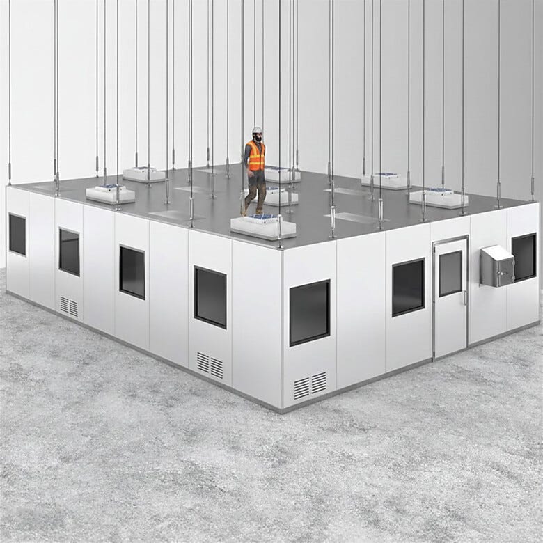Terra's BioSafe® Stainless Steel Ceiling Panels are fully walkable, self-spported or suspended from facility ceiling  |  6603-67-SS displayed
