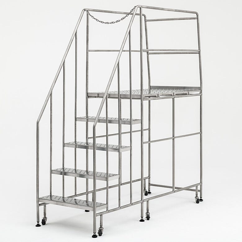 Terra’s BioSafe® 5 step ladder includes an extra-wide top step to provide ample space for safe and comfortable movement  |  2805-88B displayed