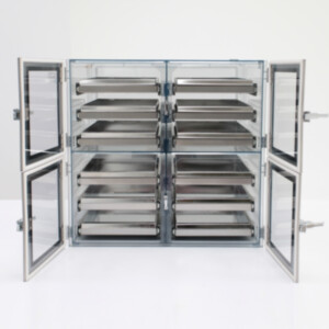 Static-Safe Desiccator Cabinets with Removable Sliding Trays