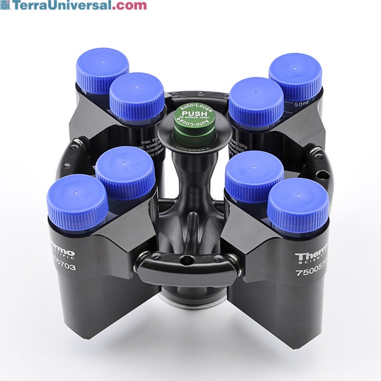 Allows all of the samples to swing outwards as the centrifuge is spun. | 1717-07 displayed