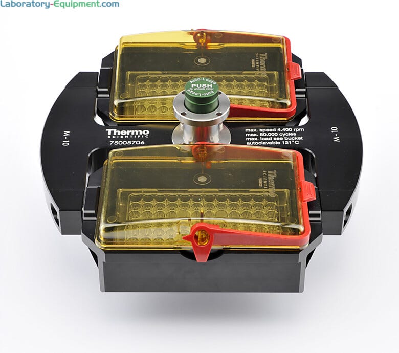 Allows all of the samples to swing outwards as the centrifuge is spun. | 1717-08 displayed