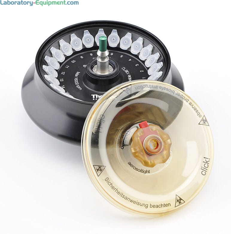 Designed to hold the sample containers at a constant angle relative to the central axis. | 1717-14 displayed