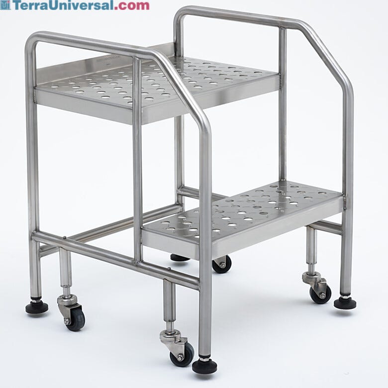 2-Step BioSafe® step ladder provides an additional boost in cleanroom settings | 2805-07B-316 displayed