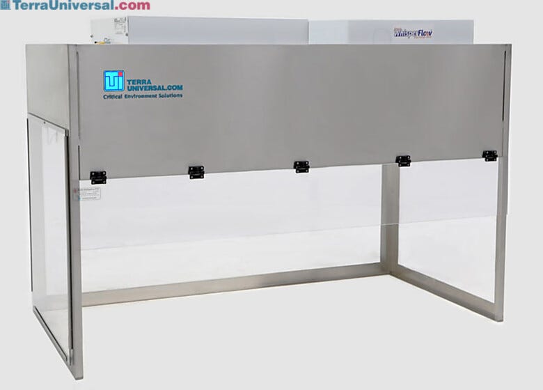 WhisperFlow Benchtop Hoods include HEPA filtration units to create ISO 5 cleanliness conditions (shown: 60