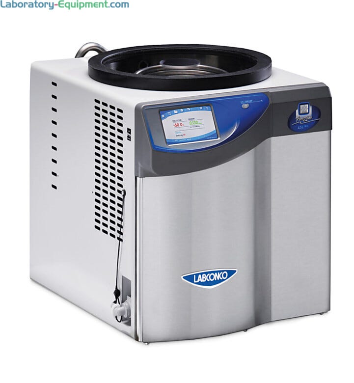 Labconco FreeZone 4.5L Benchtop Freeze Dryers with Lyo-Works and choice of stainless-steel or PTFE collector coil for light to moderate sample loads | 6923-34A displayed